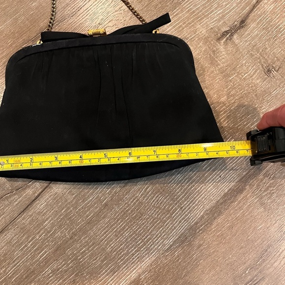 Vintage After Five Black Evening Bag Clutch Purse w/ Satin Lining + Blac… - Picture 8 of 8